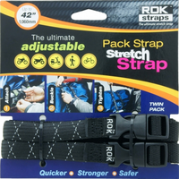 ROK00358 Pack Adj stretch strap - black reflect (Pair)