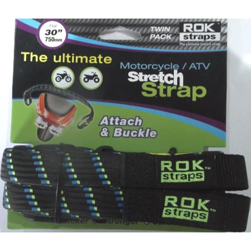 ROK 0005 ATV - Motorcycle stretch cargo strap - blk/blue/green 75cm